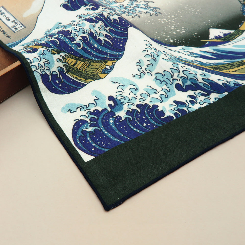 2nd image: Ukiyo-e Japanese Art Handkerchief - Ukiyo-e Hokusai Katsushika , Multicolor | 1000-3002