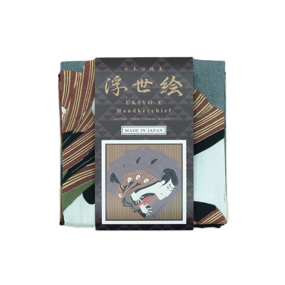 6th image: Ukiyo-e Japanese Art Handkerchief - Ukiyo-e Sharaku Toshusai , Brown tones | 1000-3005
