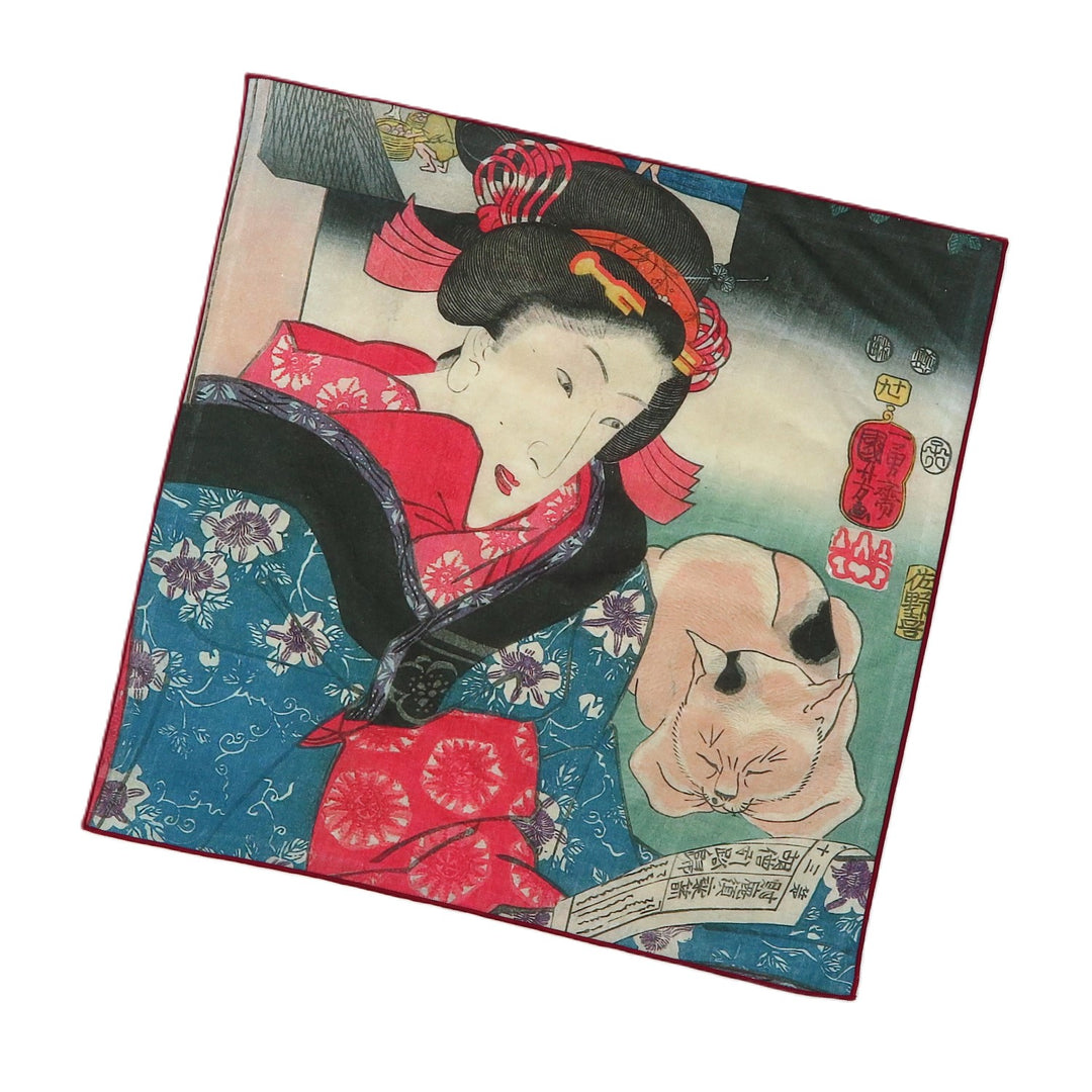 4th image: Ukiyo-e Japanese Art Handkerchief - Ukiyo-e Kuniyoshi Utagawa , Multicolor | 1000-3017