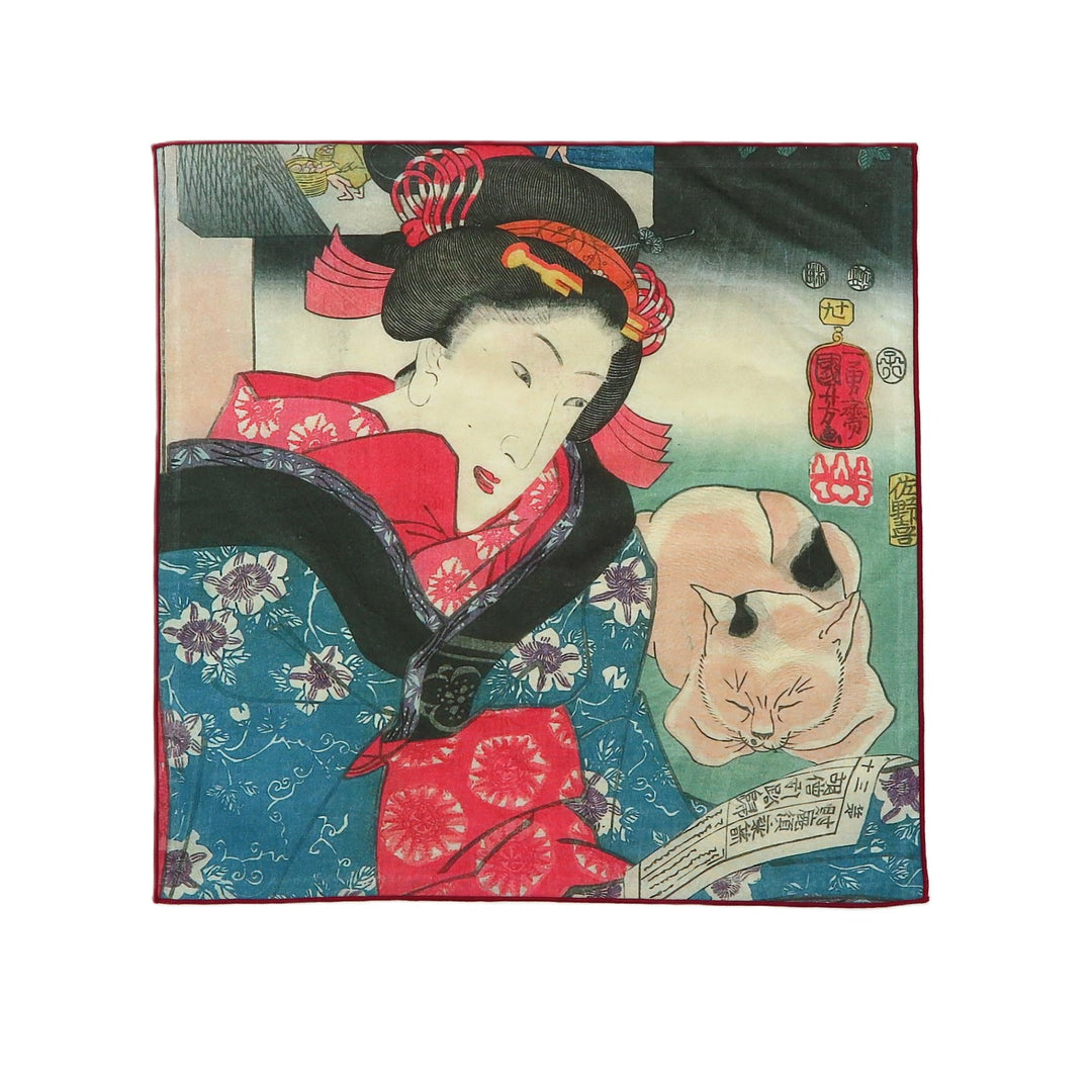 5th image: Ukiyo-e Japanese Art Handkerchief - Ukiyo-e Kuniyoshi Utagawa , Multicolor | 1000-3017