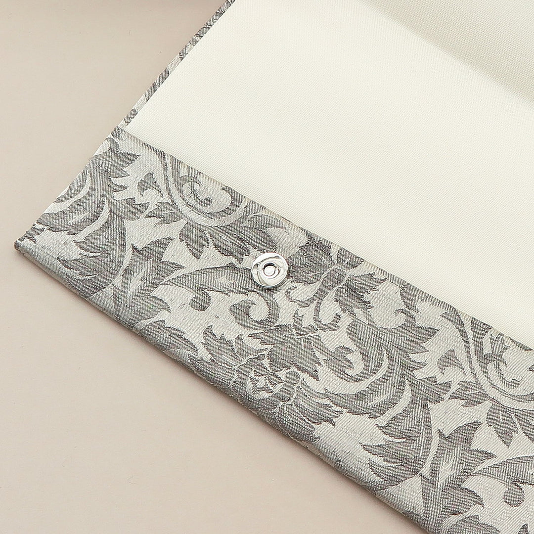 4th image: Japanese Magnetic Pouch - Damask , Grey tones | 10006-097