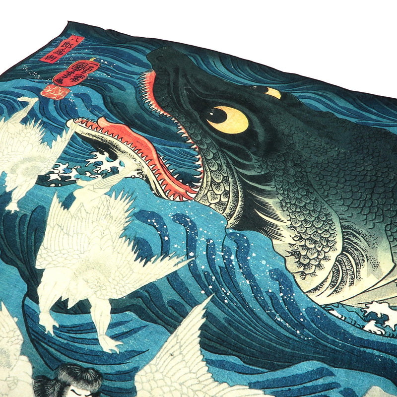 7th image: Ukiyo-e Japanese Art Silk Scarf - Kuniyoshi Utagawa , Multicolor | 1000-1003