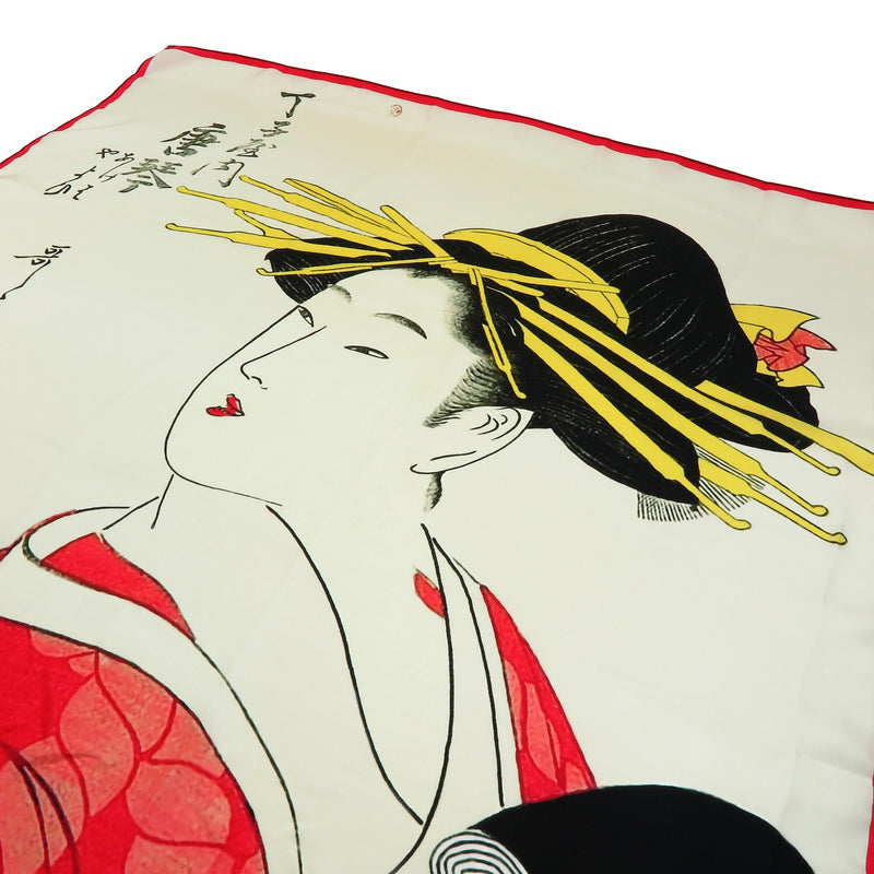 6th image: Ukiyo-e Japanese Art Silk Scarf - Utamaro Kitagawa , Multicolor | 1000-1005