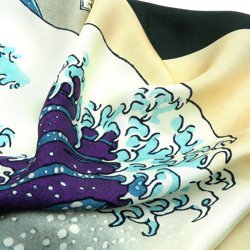 7th image: Ukiyo-e Japanese Art Silk Scarf - Hokusai Katsushika , Multicolor | 1000-1006