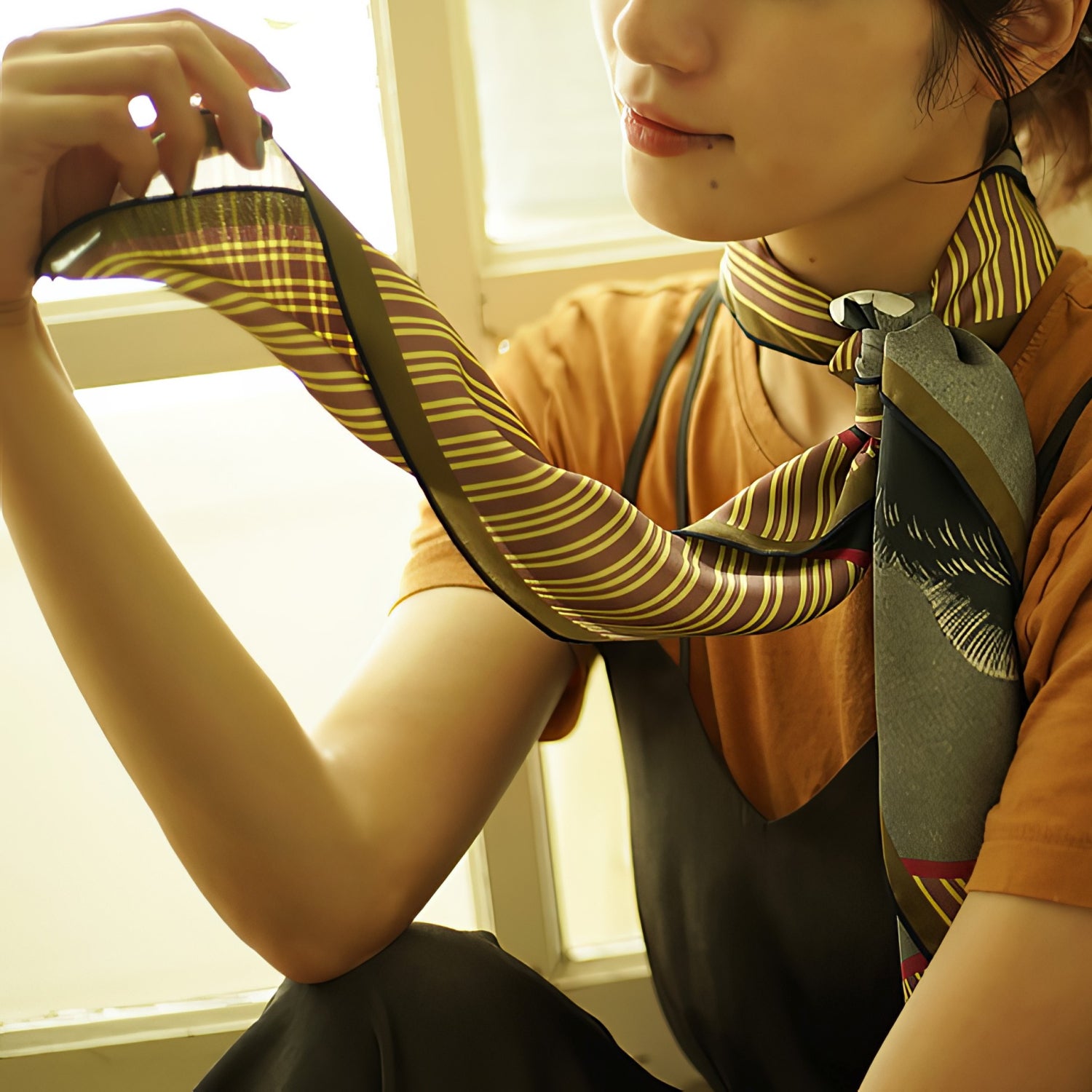 2nd image: Ukiyo-e Japanese Art Silk Scarf - Sharaku Toshusai , Multicolor | 1000-1012