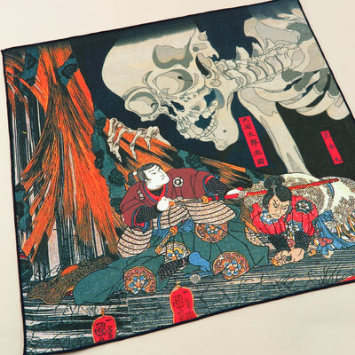 Main image: Ukiyo-e Japanese Art Handkerchief - Ukiyo-e Kuniyoshi Utagawa , Multicolor | 1000-3003