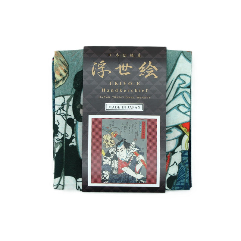 6th image: Ukiyo-e Japanese Art Handkerchief - Ukiyo-e Kuniyoshi Utagawa , Red tones | 1000-3004