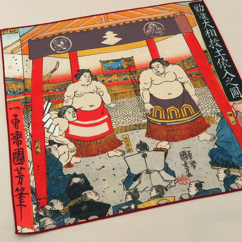 Main image: Ukiyo-e Japanese Art Handkerchief - Ukiyo-e Kuniyoshi Utagawa , Multicolor | 1000-3007