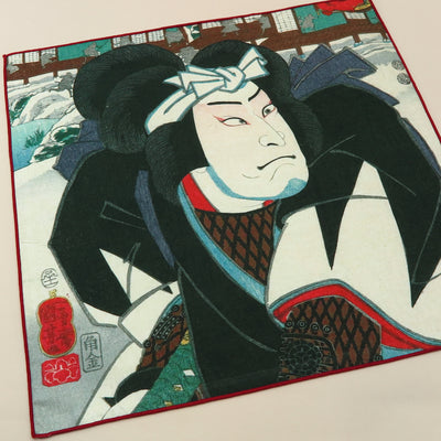 Main image: Ukiyo-e Japanese Art Handkerchief - Ukiyo-e Kuniyoshi Utagawa , Black tones | 1000-3011