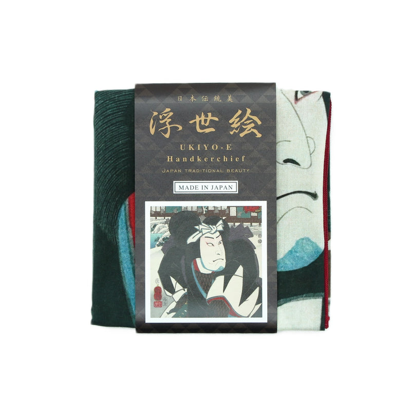 6th image: Ukiyo-e Japanese Art Handkerchief - Ukiyo-e Kuniyoshi Utagawa , Black tones | 1000-3011