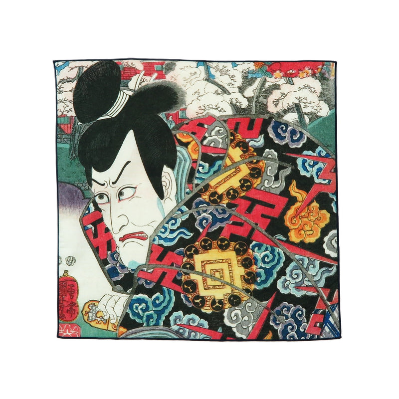 5th image: Ukiyo-e Japanese Art Handkerchief - Ukiyo-e Kuniyoshi Utagawa , Multicolor | 1000-3012