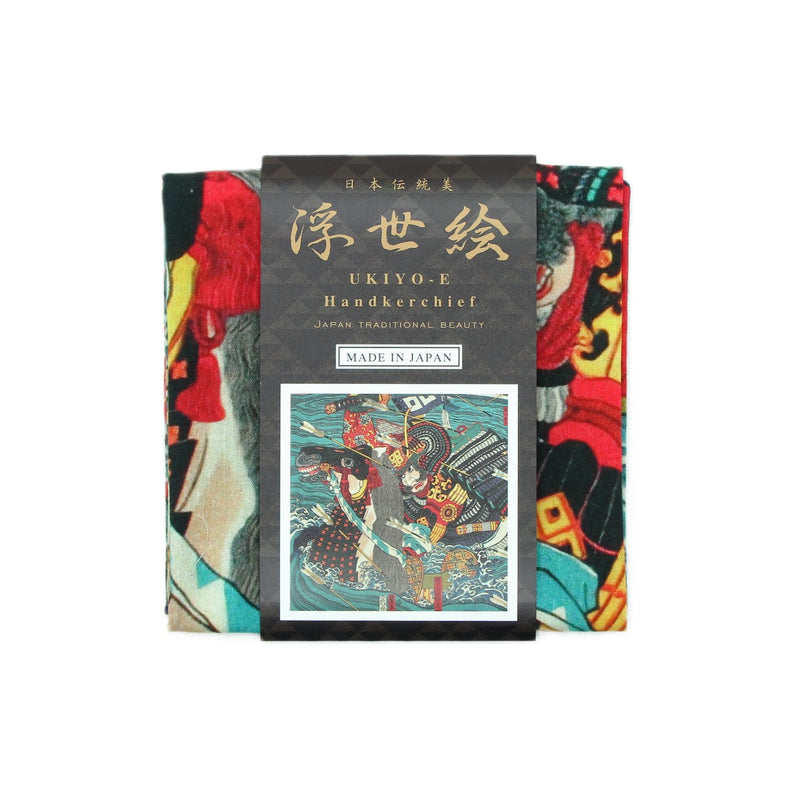 6th image: Ukiyo-e Japanese Art Handkerchief - Ukiyo-e Utagawa Sadahide , Blue tones | 1000-3013