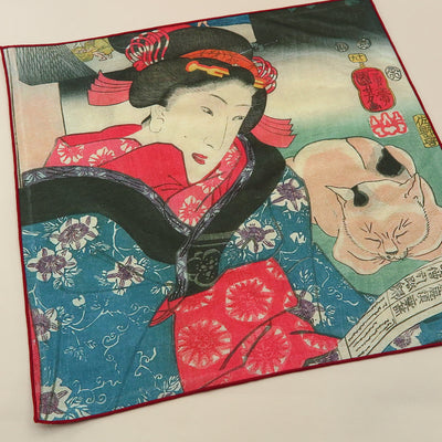 Main image: Ukiyo-e Japanese Art Handkerchief - Ukiyo-e Kuniyoshi Utagawa , Multicolor | 1000-3017