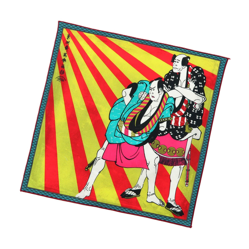 4th image: Designer collabs Handkerchief - Ukiyo-e Sharaku Toshusai , Multicolor | 1000-4002