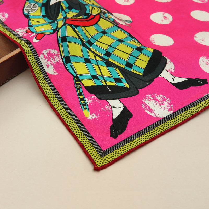 2nd image: Designer collabs Handkerchief - Ukiyo-e Sharaku Toshusai , Pink tones | 1000-4003