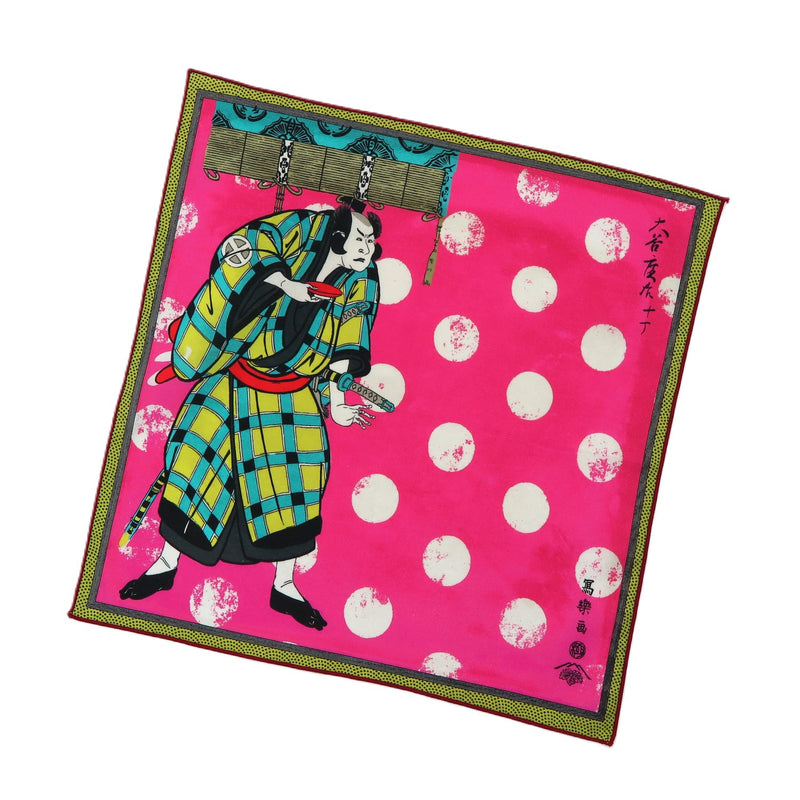 4th image: Designer collabs Handkerchief - Ukiyo-e Sharaku Toshusai , Pink tones | 1000-4003