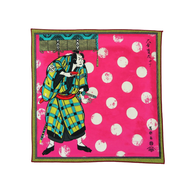 5th image: Designer collabs Handkerchief - Ukiyo-e Sharaku Toshusai , Pink tones | 1000-4003