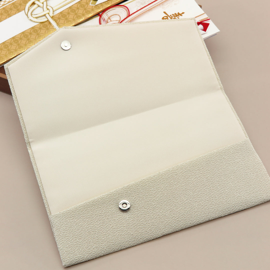 3nd image: Japanese Magnetic Pouch - Plain , Ivory tones | 10005-003
