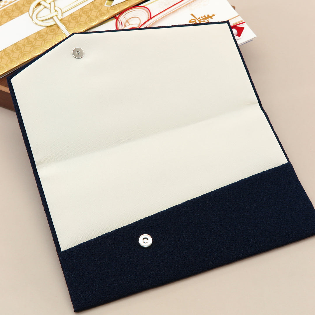 3nd image: Japanese Magnetic Pouch - Plain , Navy tones | 10005-008