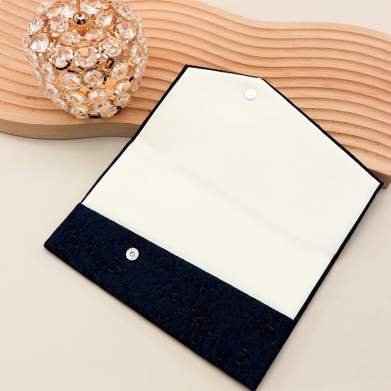 3nd image: Japanese Magnetic Pouch - Peony , Navy tones | 10006-001