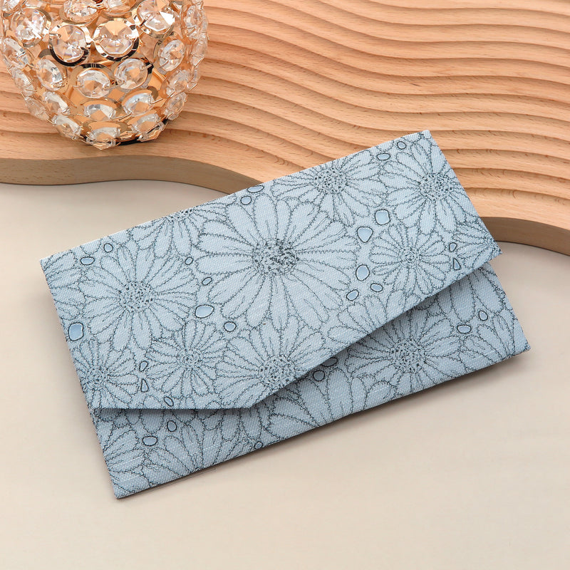 Main image: Japanese Magnetic Pouch - Marguerite , Blue tones | 10006-014