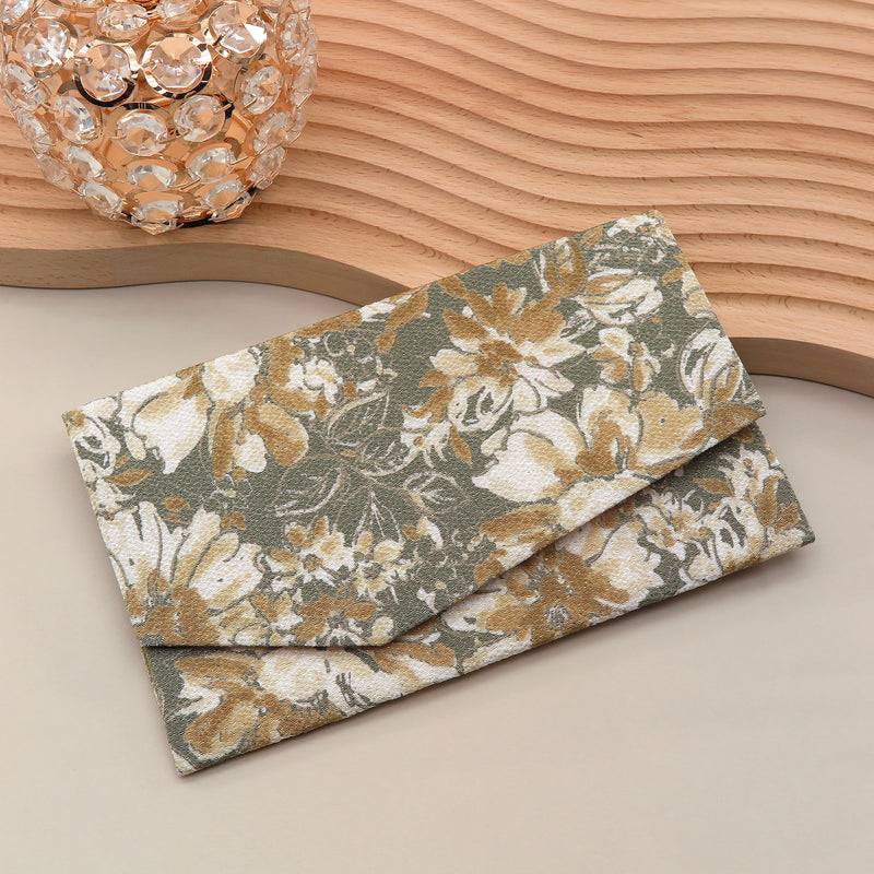 Main image: Japanese Magnetic Pouch - Floral , Green tones | 10006-019