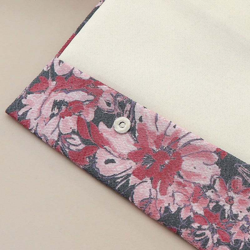 4th image: Japanese Magnetic Pouch - Floral , Pink tones | 10006-020