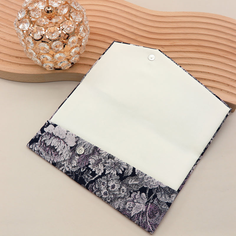 3nd image: Japanese Magnetic Pouch - Floral , Navy tones | 10006-025