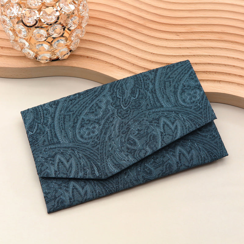 Main image: Japanese Magnetic Pouch - Paisley , Blue tones | 10006-041