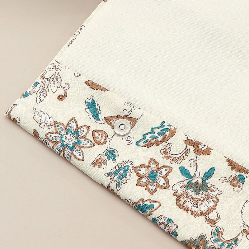 4th image: Japanese Magnetic Pouch - Floral Paisley , Ivory tones | 10006-048