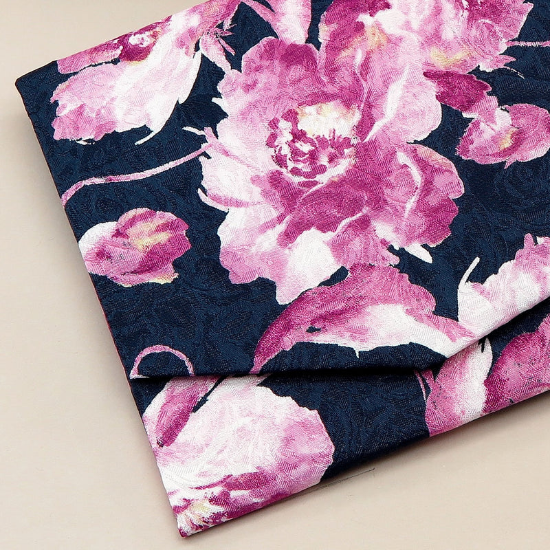 2nd image: Japanese Magnetic Pouch - Floral , Navy tones | 10006-052