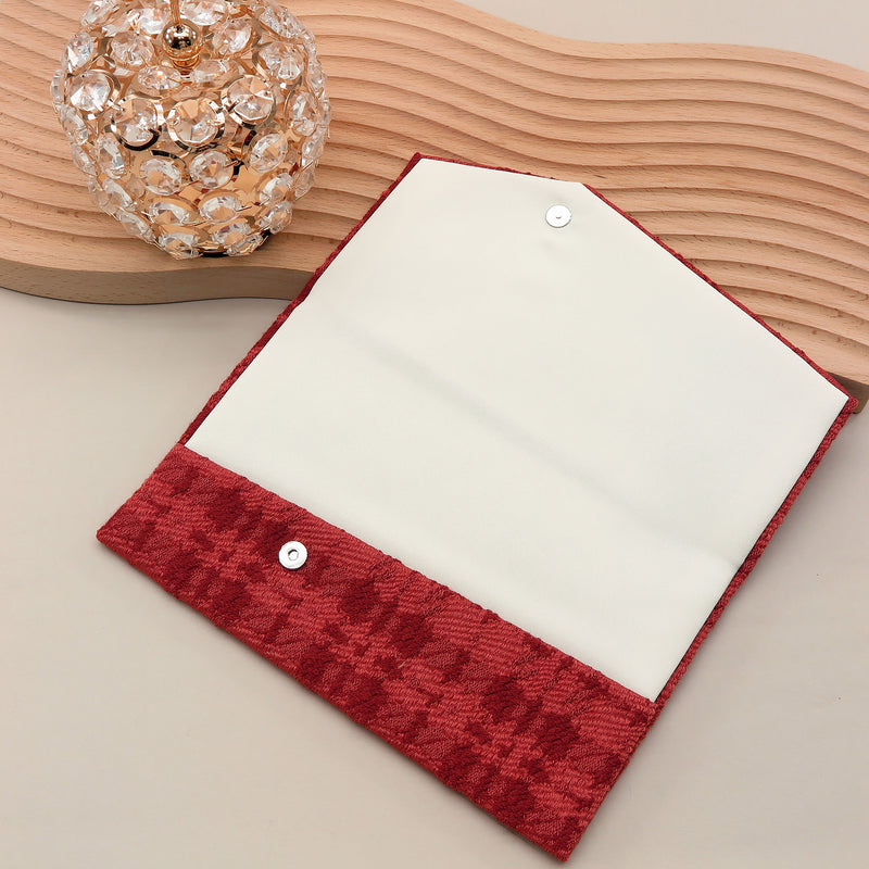 3nd image: Japanese Magnetic Pouch - Houndstooth , Red tones | 10006-056