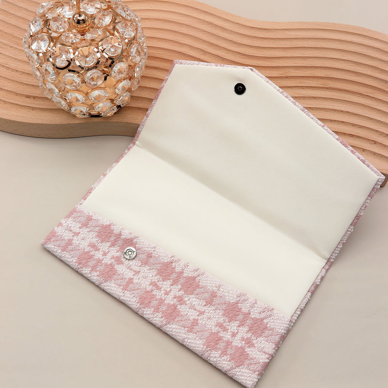 3nd image: Japanese Magnetic Pouch - Houndstooth , Pink tones | 10006-057