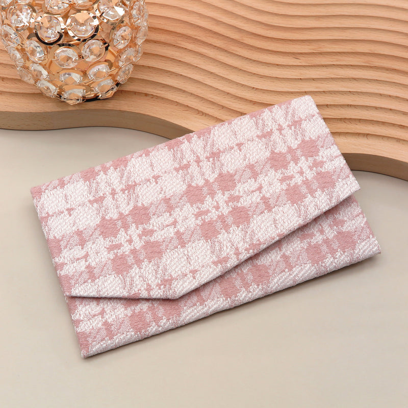 Main image: Japanese Magnetic Pouch - Houndstooth , Pink tones | 10006-057