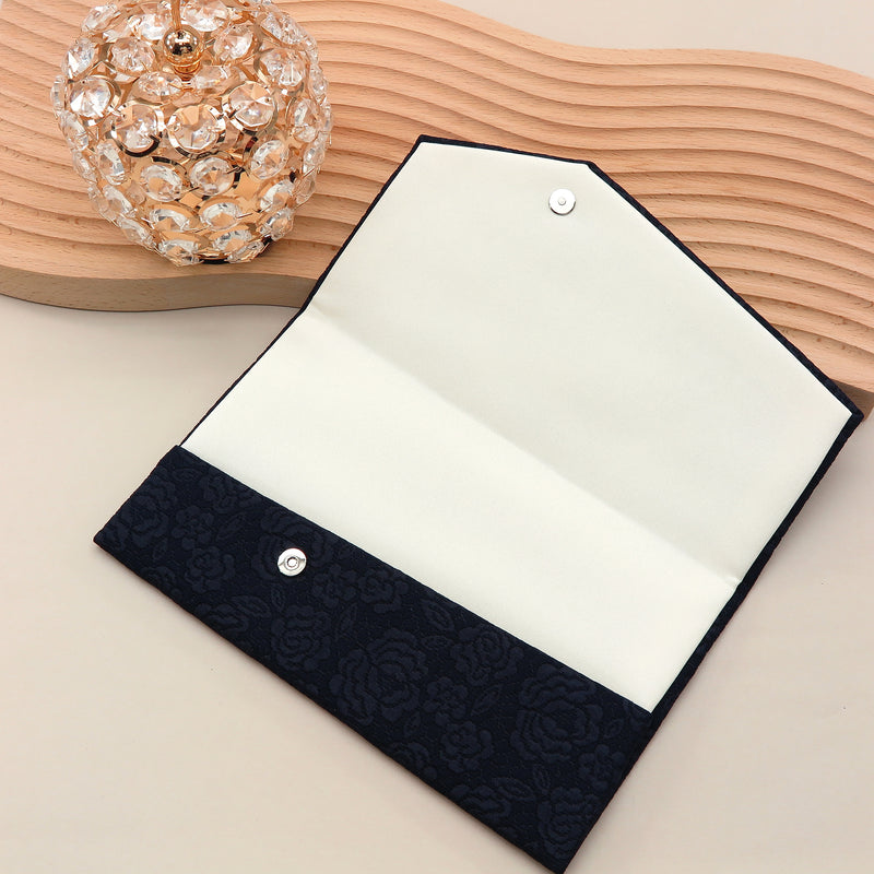 3nd image: Japanese Magnetic Pouch - Rose , Navy tones | 10006-059