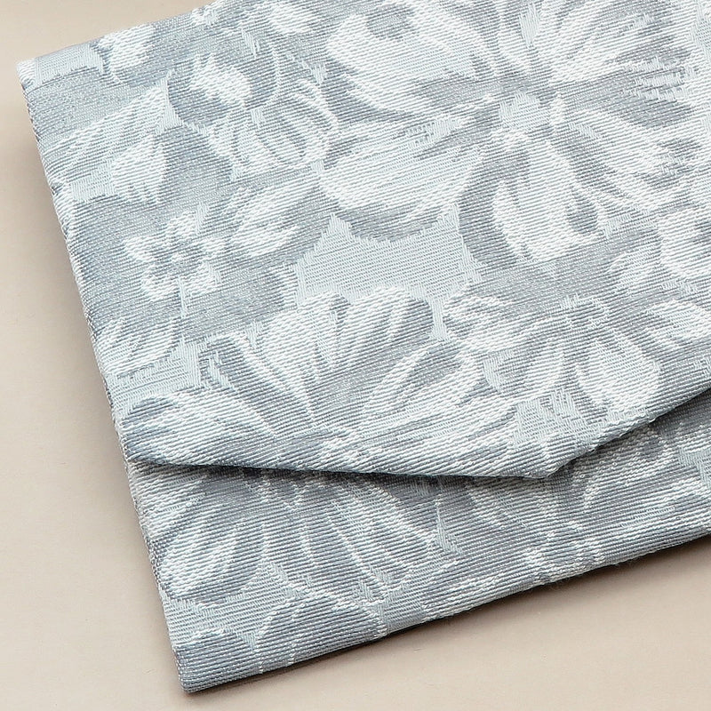 2nd image: Japanese Magnetic Pouch - Hibiscus , Silver tones | 10006-066