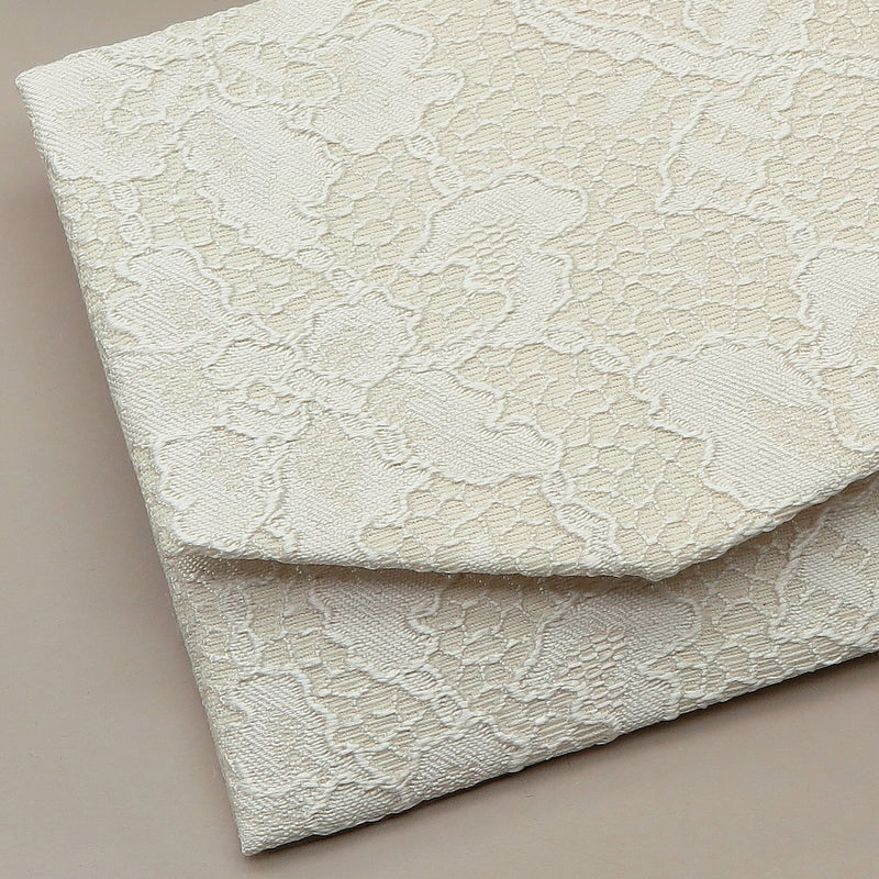 2nd image: Japanese Magnetic Pouch - Lace Pattern , Ivory tones | 10006-069