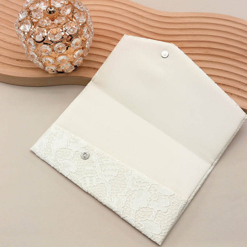 3nd image: Japanese Magnetic Pouch - Lace Pattern , Ivory tones | 10006-069