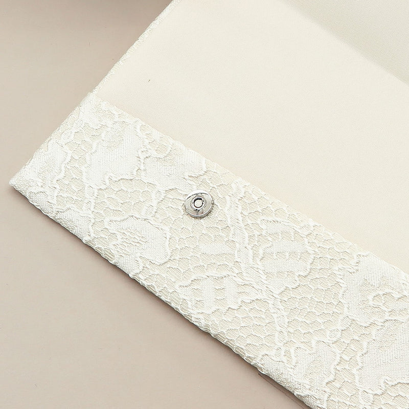 4th image: Japanese Magnetic Pouch - Lace Pattern , Ivory tones | 10006-069