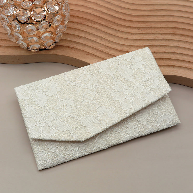 Main image: Japanese Magnetic Pouch - Lace Pattern , Ivory tones | 10006-069