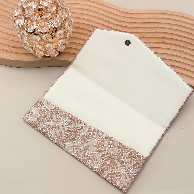 3nd image: Japanese Magnetic Pouch - Lace Pattern , Pink tones | 10006-070