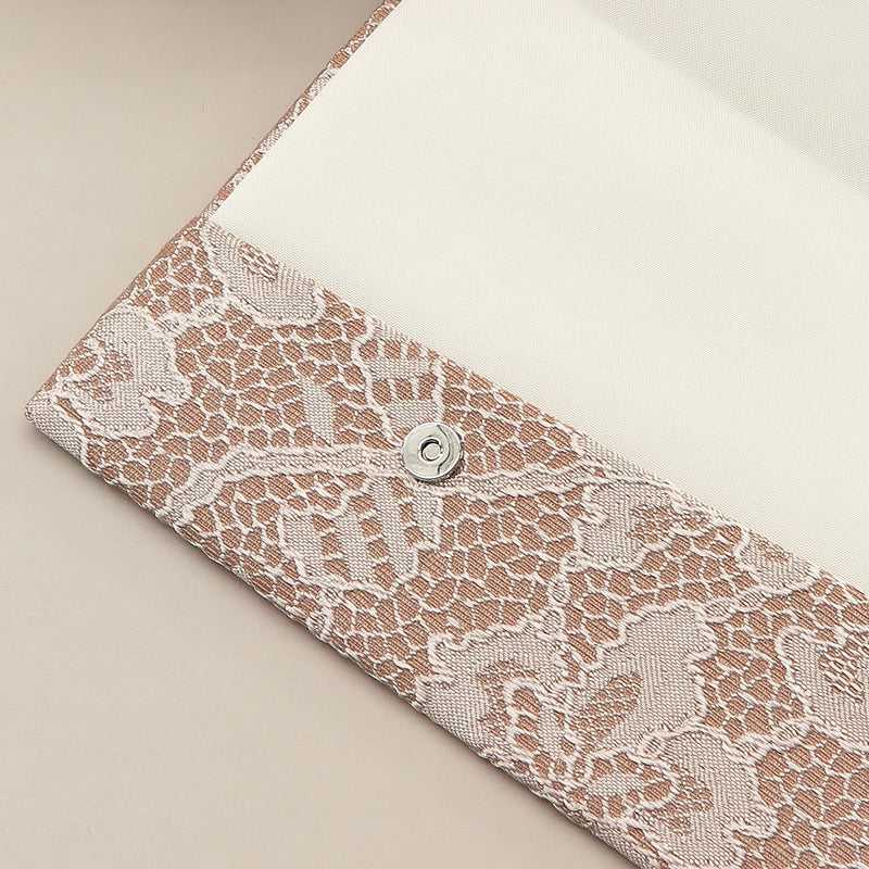 4th image: Japanese Magnetic Pouch - Lace Pattern , Pink tones | 10006-070