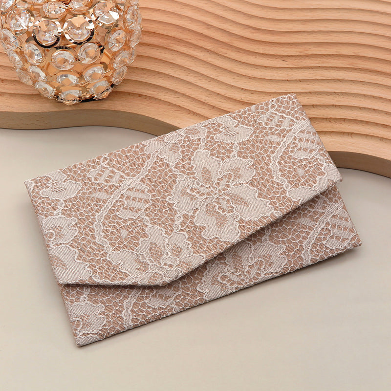 Main image: Japanese Magnetic Pouch - Lace Pattern , Pink tones | 10006-070