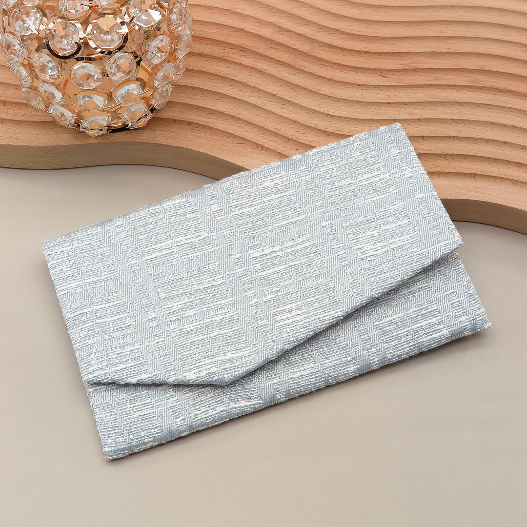 Main image: Japanese Magnetic Pouch - Geometric , Silver tones | 10006-079