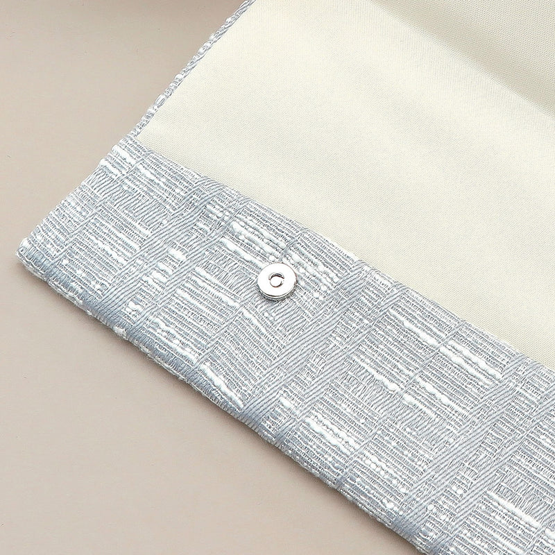 4th image: Japanese Magnetic Pouch - Geometric , Silver tones | 10006-079