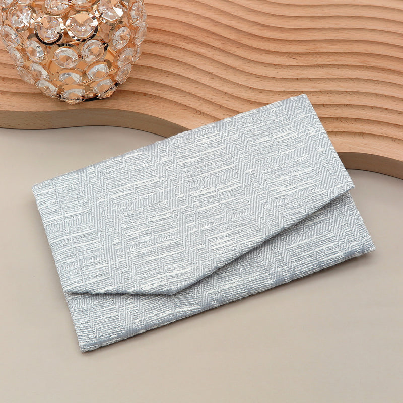 Main image: Japanese Magnetic Pouch - Geometric , Silver tones | 10006-079