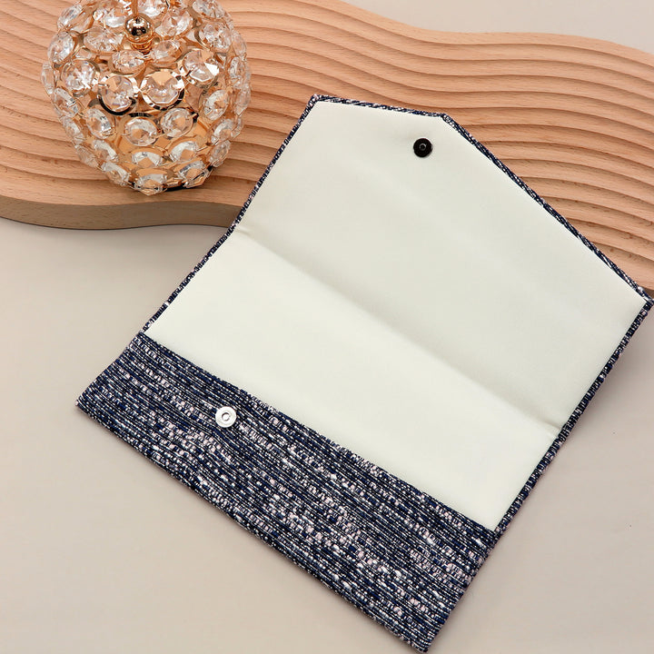 3nd image: Japanese Magnetic Pouch - Tweed , Navy tones | 10006-084