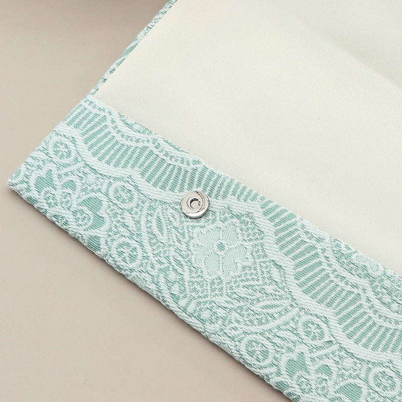 4th image: Japanese Magnetic Pouch - Lace Pattern , Green tones | 10006-086