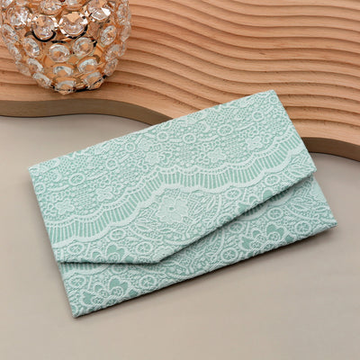 Main image: Japanese Magnetic Pouch - Lace Pattern , Green tones | 10006-086