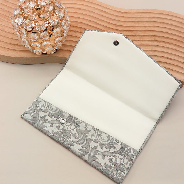 3nd image: Japanese Magnetic Pouch - Damask , Grey tones | 10006-097